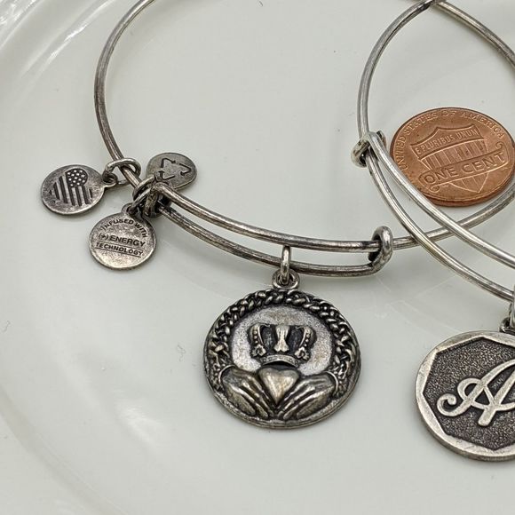 Alex and Ani Rafaleian Silver Set of 2 Bracelets - Picture 4 of 8
